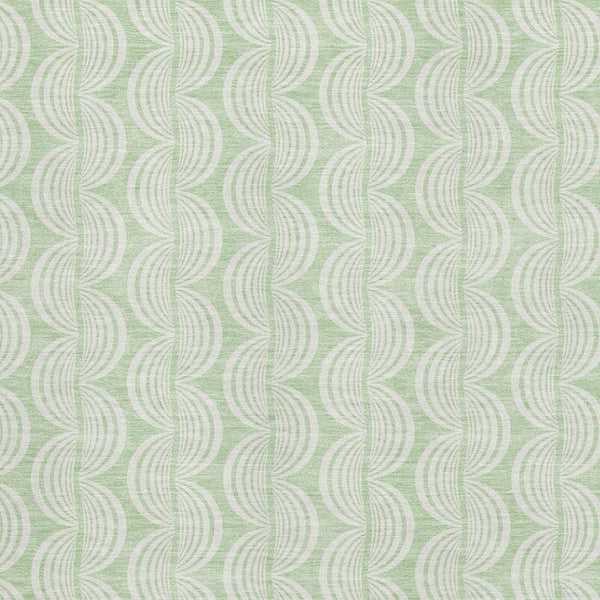 HomeRoots 8' X 10' Washable Mint Green & Ivory Ogee Area Rug - UV Protected, Stain Resistant, Perfect for Families! 682779