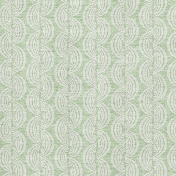 HomeRoots 9' X 12' Mint Green & Ivory Ogee Area Rug - Washable, UV Protected, Stylish & Durable for Any Room 682780
