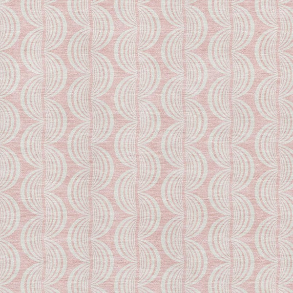 HomeRoots 5' Pink and Ivory Ogee Area Rug - Washable, UV Protected, Durable, Stain-Resistant for Any Space 682789