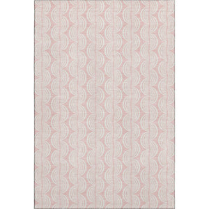 HomeRoots 8' X 10' Pink and Ivory Ogee Area Rug – Soft, Durable, UV-Protected, Stain-Resistant for High-Traffic Spaces 682791