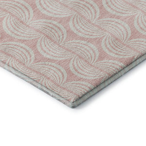 HomeRoots 8' X 10' Pink and Ivory Ogee Area Rug – Soft, Durable, UV-Protected, Stain-Resistant for High-Traffic Spaces 682791