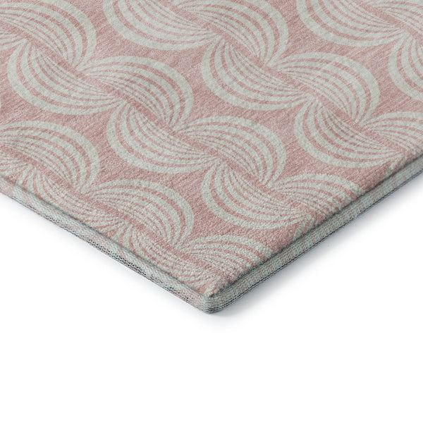 HomeRoots 8' X 10' Pink and Ivory Ogee Area Rug – Soft, Durable, UV-Protected, Stain-Resistant for High-Traffic Spaces 682791