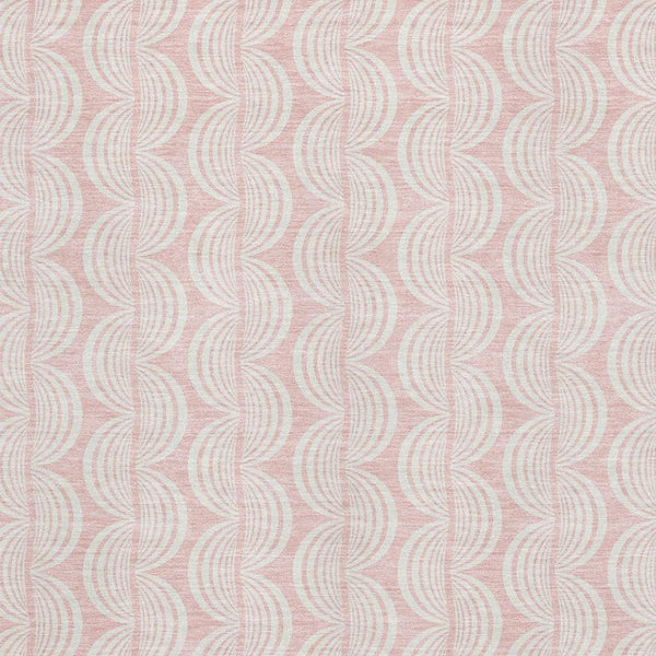 HomeRoots 9' X 12' Pink And Ivory Ogee Area Rug - Stylish, Washable, Durable, Stain-Resistant & UV Protected! 682792