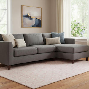HomeRoots 10' Pink & Ivory Ogee Area Rug - Washable, UV-Protected, Stain-Resistant for Busy Homes & Style 682793