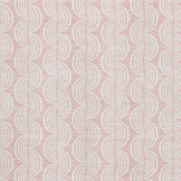 HomeRoots 10' Pink & Ivory Ogee Area Rug - Washable, UV-Protected, Stain-Resistant for Busy Homes & Style 682793