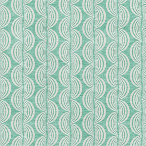 HomeRoots 5' Ogee Washable Area Rug in Aqua & Ivory – Stain-Resistant, UV Protected, Perfect for Homes! 682795