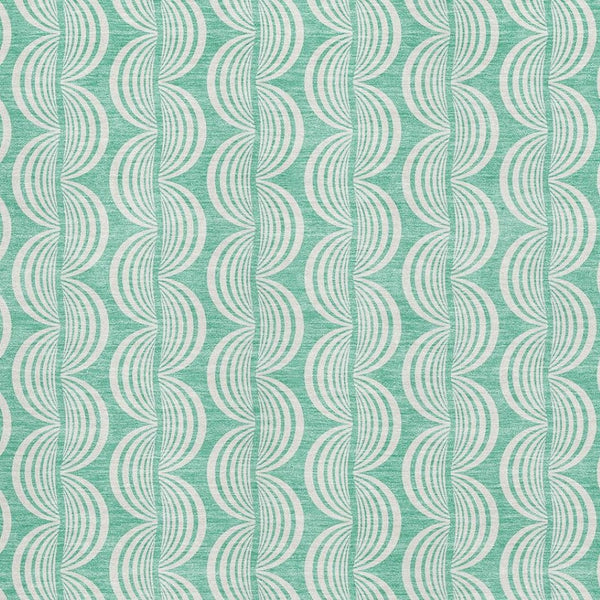 HomeRoots 10' X 14' Aqua & Ivory Ogee Area Rug - Soft, Durable, UV-Protected, Stain-Resistant for Family Spaces 682799