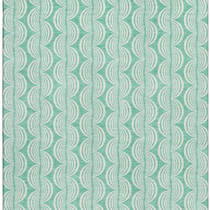 HomeRoots 10' X 14' Aqua & Ivory Ogee Area Rug - Soft, Durable, UV-Protected, Stain-Resistant for Family Spaces 682799