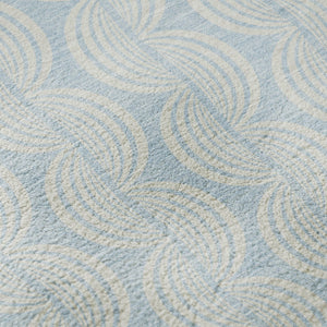 HomeRoots 8' Sky Blue Ogee Round Rug - Washable, UV Protected, Stain Resistant, Perfect for High-Traffic Areas! 682802