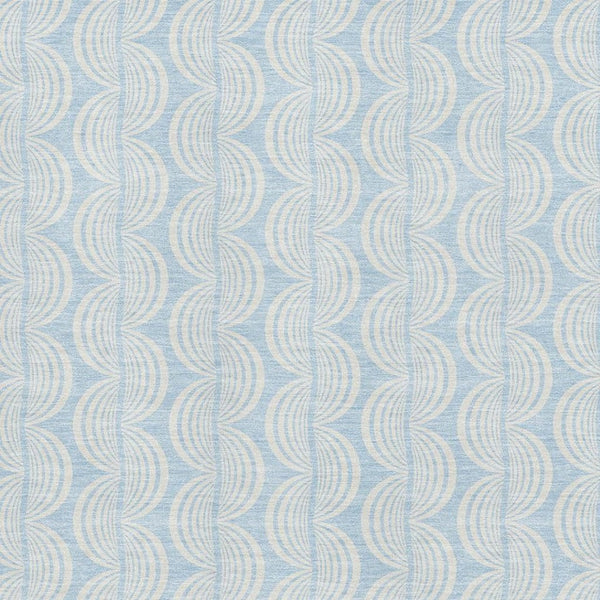 HomeRoots 8' X 10' Sky Blue & Ivory Ogee Area Rug - Washable, UV Protected, Soft & Durable for Everyday Use 682803