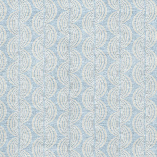 HomeRoots 10' Sky Blue and Ivory Ogee Area Rug - Washable, UV Protected, Stain Resistant for High-Traffic Spaces 682805