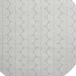 HomeRoots 8' Silver and Ivory Ogee Round Rug – Washable, UV Protected, Perfect for High-Traffic Areas & Kids! 682808