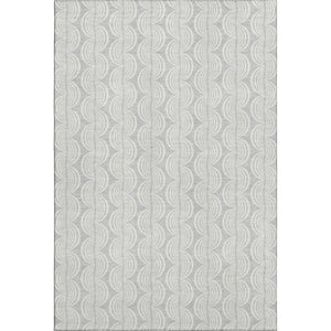 HomeRoots 9' X 12' Silver and Ivory Ogee Area Rug - Stylish, Washable, UV Protected for High-Traffic Homes 682810