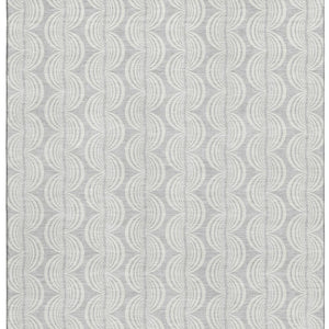 HomeRoots 10' Ogee Washable Area Rug in Silver & Ivory – Stylish, Durable, UV-Protected for High-Traffic Spaces 682811