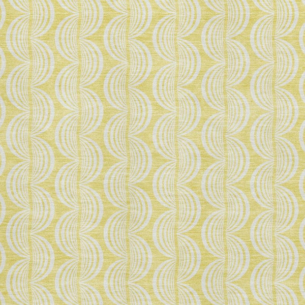 HomeRoots 8' X 10' Yellow and Ivory Ogee Area Rug – Durable, Washable, UV-Protected for High-Traffic Spaces 682815