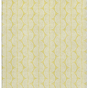HomeRoots 9' X 12' Washable Yellow and Ivory Ogee Area Rug - Durable, UV-Protected, Pet-Friendly Decor Solution 682816