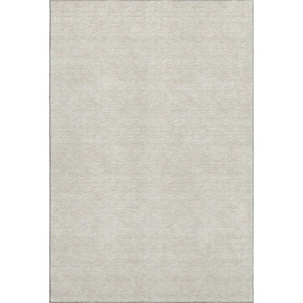 HomeRoots 8' X 10' Stylish Beige & Ivory Geometric Washable Area Rug with UV Protection for Modern Spaces 682821