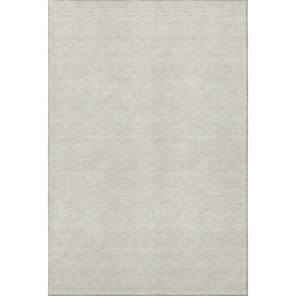HomeRoots 8' X 10' Stylish Beige & Ivory Geometric Washable Area Rug with UV Protection for Modern Spaces 682821