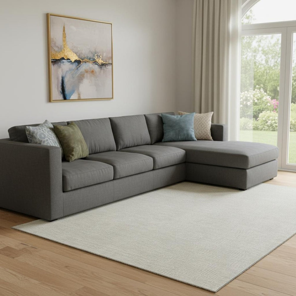 HomeRoots 10' X 14' Beige & Ivory Geometric Washable Area Rug - Durable, UV-Protected & Stylish for Homes 682823