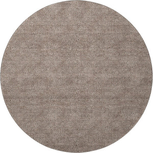 HomeRoots 8' Stylish Brown and Beige Geometric Round Rug - Washable, UV Protected, Ideal for Modern Homes 682832