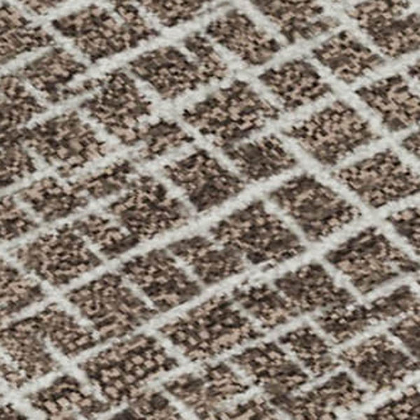 HomeRoots 8' X 10' Stylish Brown and Beige Geometric Area Rug – Washable, UV Protected, Perfect for High-Traffic Spaces 682833