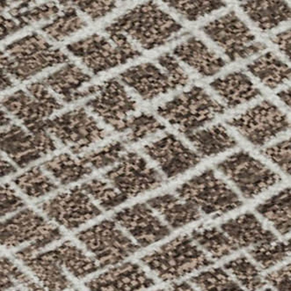HomeRoots 9' X 12' Stylish Brown and Beige Geometric Area Rug - Washable, UV Protection, Durable Design! 682834
