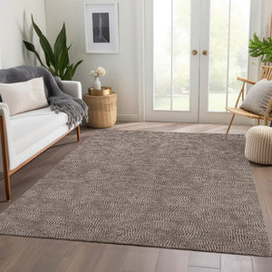 HomeRoots 10' X 14' Stylish Brown & Beige Geometric Area Rug – Durable, Stain-Resistant, UV Protected Design! 682835