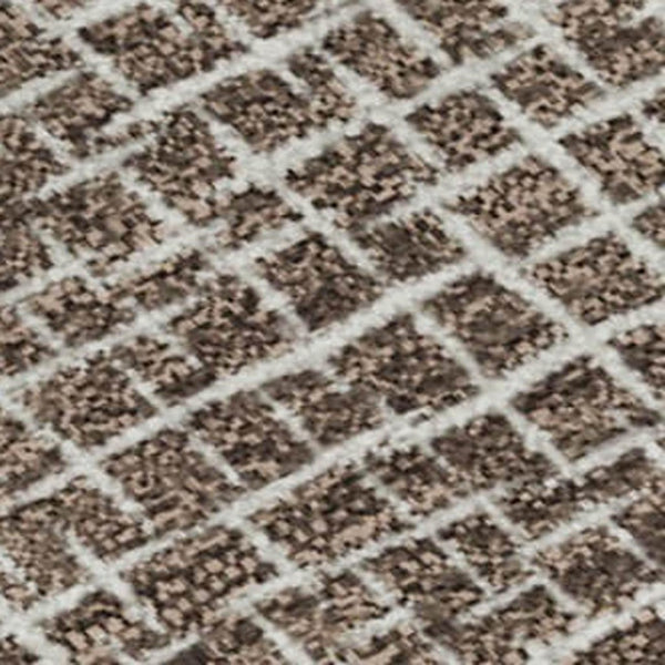 HomeRoots 10' X 14' Stylish Brown & Beige Geometric Area Rug – Durable, Stain-Resistant, UV Protected Design! 682835