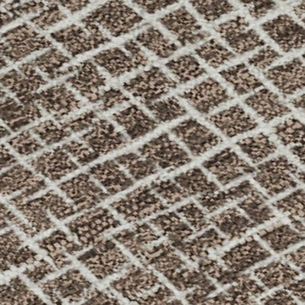 HomeRoots 10' X 14' Stylish Brown & Beige Geometric Area Rug – Durable, Stain-Resistant, UV Protected Design! 682835