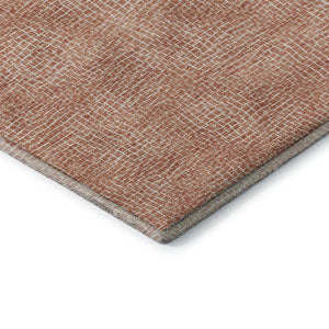 HomeRoots 8' Copper and Ivory Geometric Round Rug – Washable, UV-Protected, Durable & Stylish for Busy Homes 682838