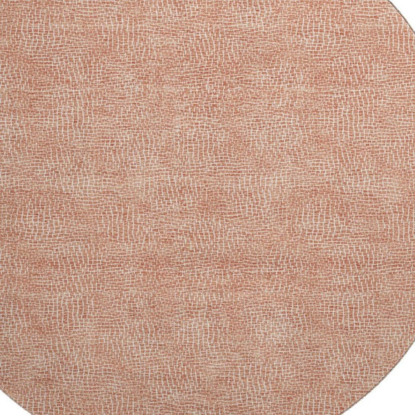 HomeRoots 8' Copper and Ivory Geometric Round Rug – Washable, UV-Protected, Durable & Stylish for Busy Homes 682838