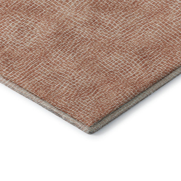 HomeRoots 8' X 10' Copper And Ivory Geometric Area Rug - Washable, UV Protected, Stylish & Durable Design 682839