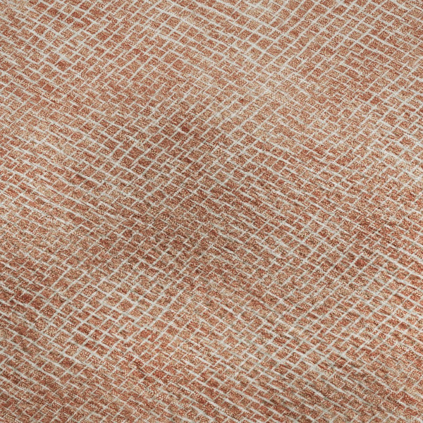 HomeRoots 8' X 10' Copper And Ivory Geometric Area Rug - Washable, UV Protected, Stylish & Durable Design 682839