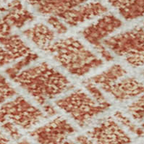 HomeRoots 9' X 12' Copper and Ivory Geometric Washable Area Rug - Durable, Stylish, UV-Protected for Homes 682840