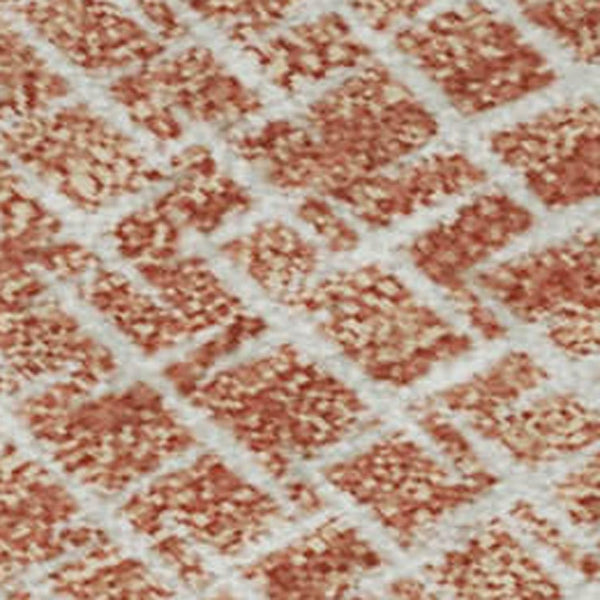 HomeRoots 10' X 14' Copper & Ivory Geometric Area Rug - Washable, UV-Protected, Modern Design for Living Spaces 682841