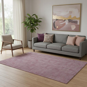 HomeRoots 5' X 8' Eggplant Geometric Area Rug - Durable, Stain Resistant, UV Protected for Modern Spaces 682843