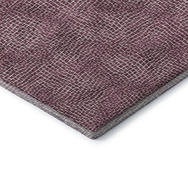 HomeRoots 5' X 8' Eggplant Geometric Area Rug - Durable, Stain Resistant, UV Protected for Modern Spaces 682843