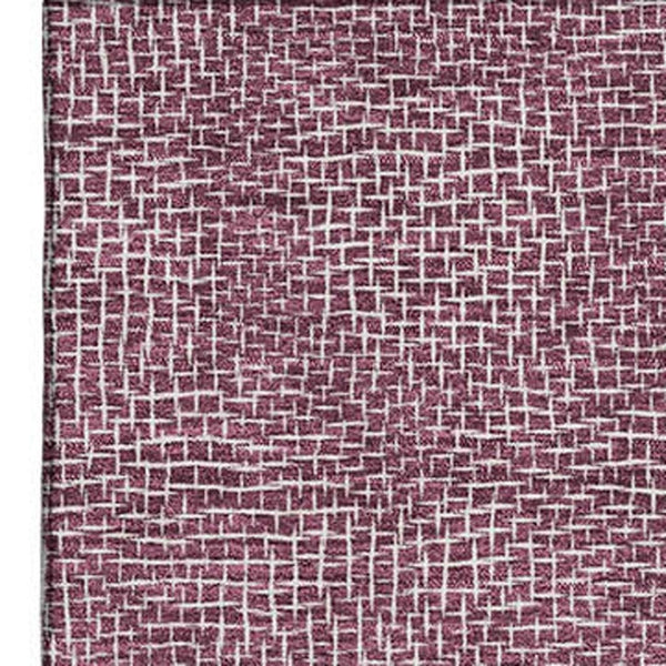 HomeRoots 5' X 8' Eggplant Geometric Area Rug - Durable, Stain Resistant, UV Protected for Modern Spaces 682843