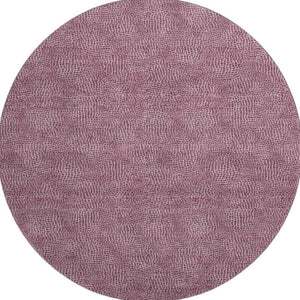 HomeRoots 8' Eggplant and Ivory Geometric Round Rug – UV Protected, Stain Resistant, Easy-Care for Any Space 682844