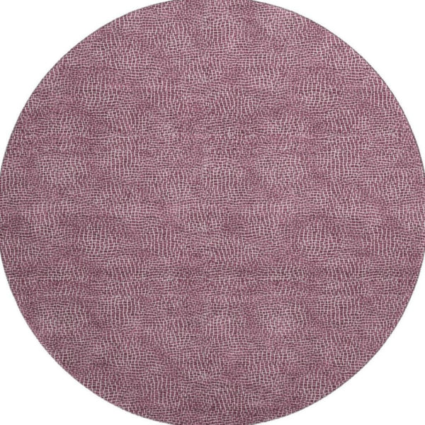 HomeRoots 8' Eggplant and Ivory Geometric Round Rug – UV Protected, Stain Resistant, Easy-Care for Any Space 682844