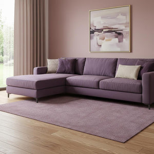 HomeRoots 8' X 10' Geometric Area Rug in Eggplant & Ivory – Washable, Stain Resistant, UV Protected, Durable Design 682845