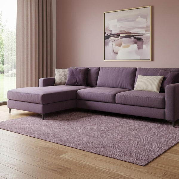 HomeRoots 8' X 10' Geometric Area Rug in Eggplant & Ivory – Washable, Stain Resistant, UV Protected, Durable Design 682845