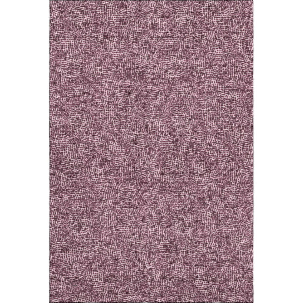 HomeRoots 10' x 14' Eggplant & Ivory Geometric Area Rug - Washable, UV-Protected, Durable for Busy Homes 682847
