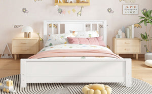 English Elm Twin Low Profile Floor Bed with Guardrails Pine Wood Frame Minimalist Bedroom White W1580P438797