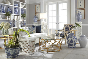 Chelsea House Greenwich Italian Ceramic Table Lamp With Off-White Linen Shade, 34" Tall Transitional Ambient Light 68285