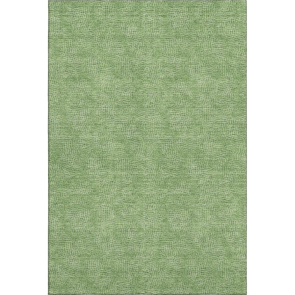 HomeRoots 8' X 10' Stylish Green And Ivory Geometric Washable Area Rug – UV Protected, Pet Friendly & Easy Care 682851