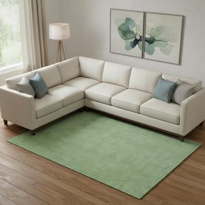 HomeRoots 9' X 12' Green And Ivory Geometric Washable Area Rug - UV Protected, Stylish, Durable for Every Home 682852