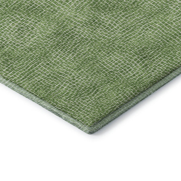HomeRoots 10' X 14' Green And Ivory Geometric Area Rug - Washable, UV Protected, Stylish for Living Spaces 682853