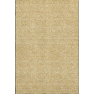 HomeRoots 5' X 8' Gold and Ivory Geometric Area Rug - Washable, UV Protected, Durable, Stylish for Busy Homes 682855