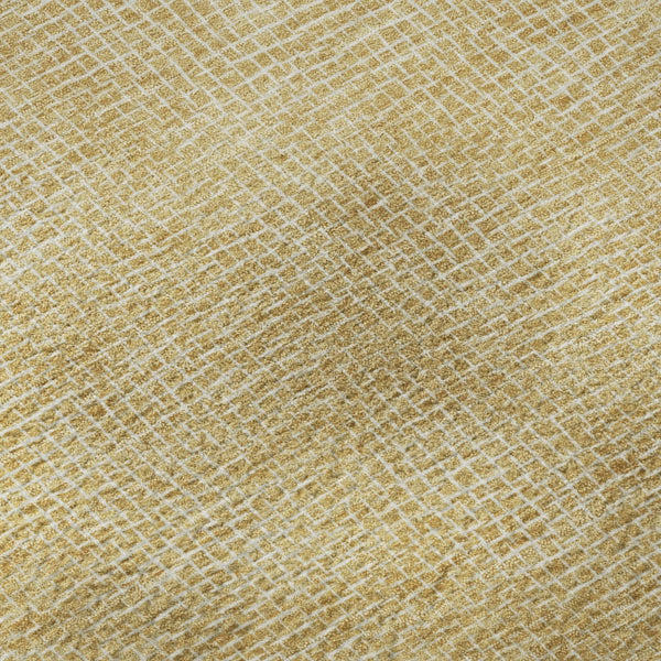 HomeRoots 5' X 8' Gold and Ivory Geometric Area Rug - Washable, UV Protected, Durable, Stylish for Busy Homes 682855